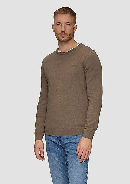 s.Oliver Rundhalspullover (1-tlg) mit gesticktem Logo, Crew-Neck (1 Stück) günstig online kaufen