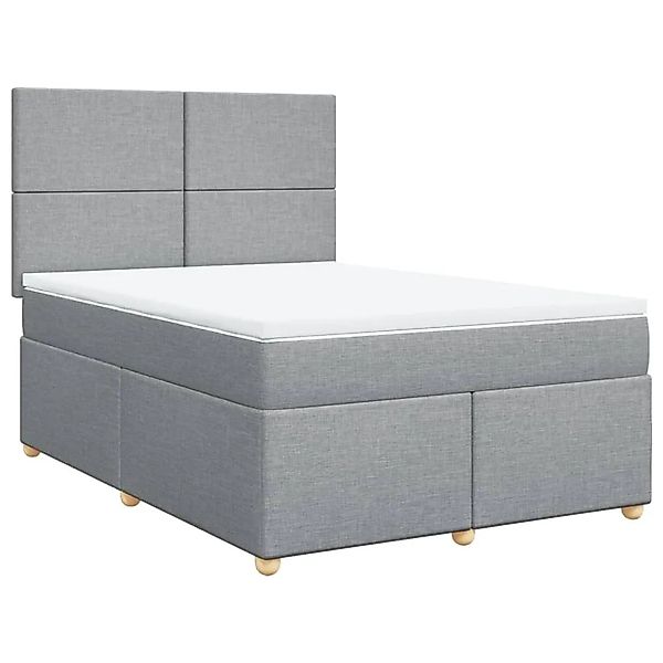 vidaXL Boxspringbett mit Matratze Hellgrau 140x190 cm Stoff 3293568 günstig online kaufen