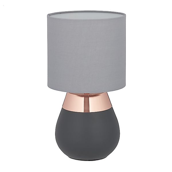 relaxdays Nachttischlampe Tischlampe mit Stoffschirm, Ein-/Ausschalter, günstig online kaufen