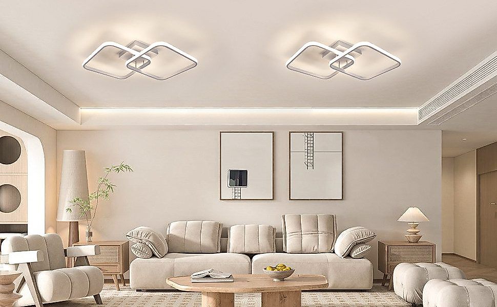 Goeco LED Deckenleuchte LED-Aluminiumlampe, quadratische Wohnzimmerlampe, günstig online kaufen