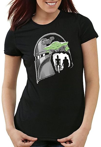 style3 T-Shirt Mando Yoda raumschiff mandalorian star krieg wars der sterne günstig online kaufen