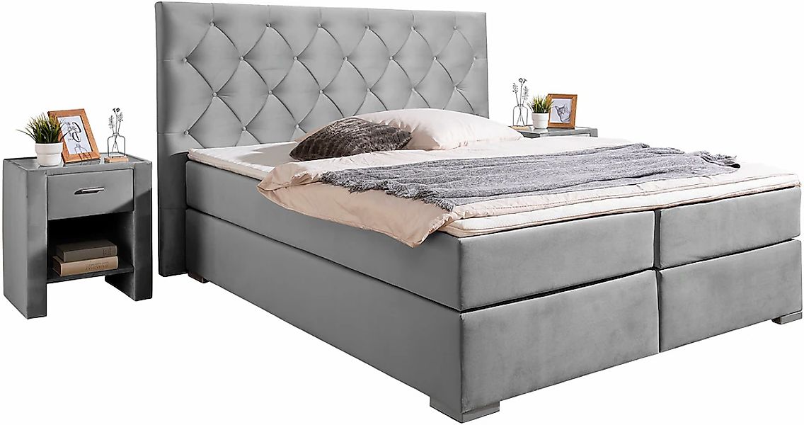 Home affaire Boxspringbett "Chalon, in verschiedenen Breiten", inkl. Topper günstig online kaufen