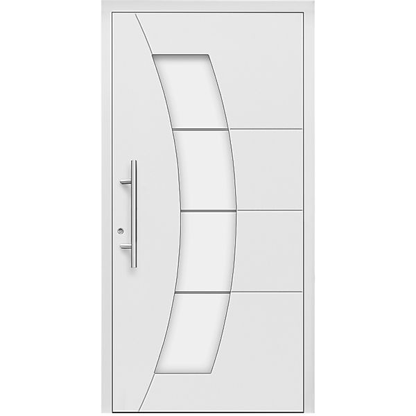 Aluminium-Haustür Moderno M340/P 110 x 210 cm Weiß Anschlag Links günstig online kaufen