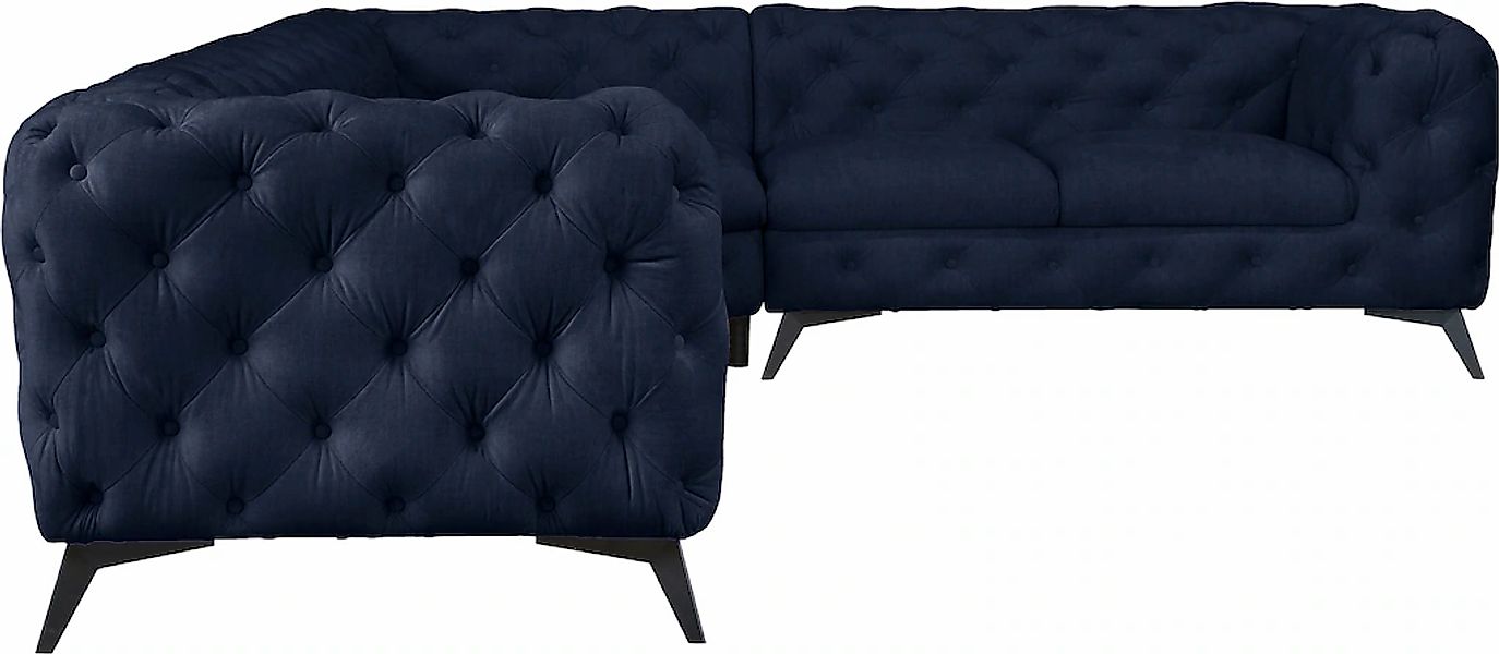 Home affaire Chesterfield-Sofa "Ecksofa GLYNIS L-Form mit Wellenunterfederu günstig online kaufen