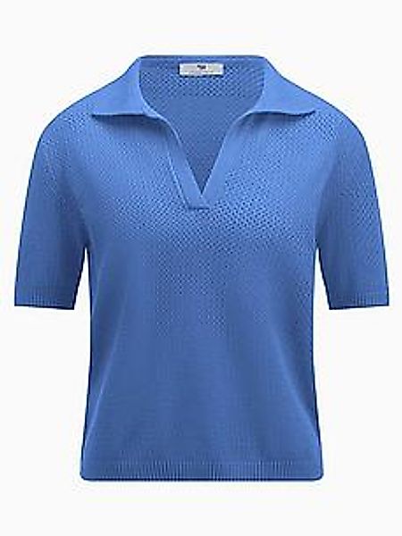 Polo-Pullover Peter Hahn blau günstig online kaufen