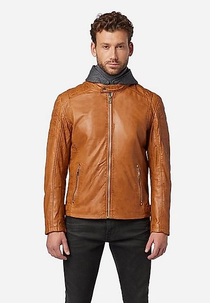 RICANO Lederjacke Brute Abtrennbare Kapuze Hochwertiges Lamm-Leder günstig online kaufen