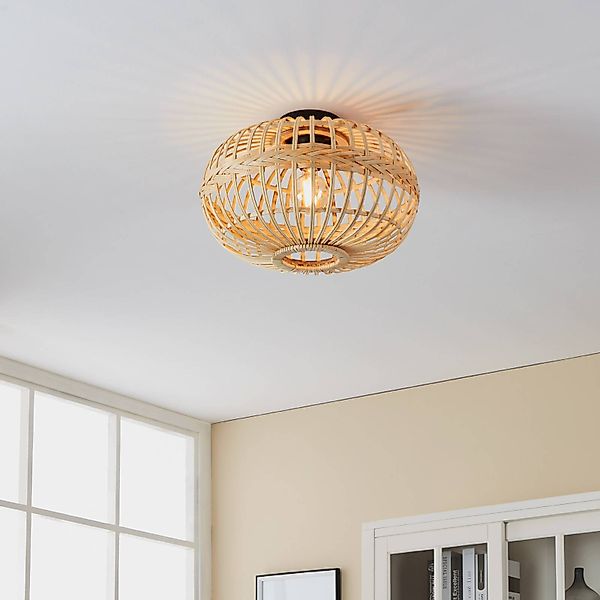 EGLO Deckenleuchte AMSFIELD Deckenlampe, Stahl und Holz, E27, Wohnzimmerlam günstig online kaufen