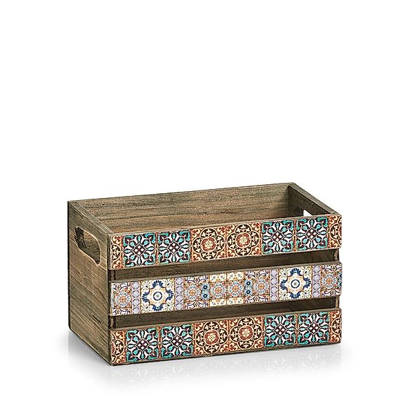 Zeller Present Aufbewahrungskorb Deko-Kiste "Mosaik, Holz, günstig online kaufen