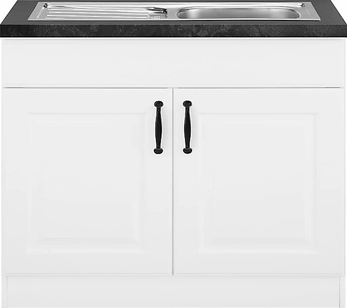 wiho Küchen Spülenschrank "Erla, TOPSELLER" 100 cm breit mit Kassettenfront günstig online kaufen