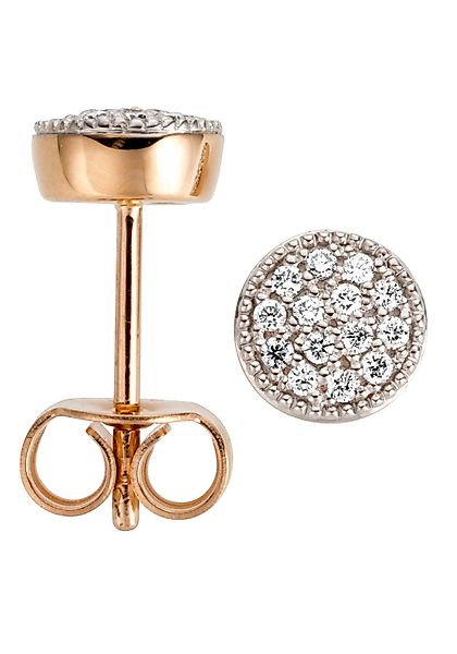 JOBO Paar Ohrstecker "Ohrringe mit 28 Diamanten", 585 Roségold günstig online kaufen