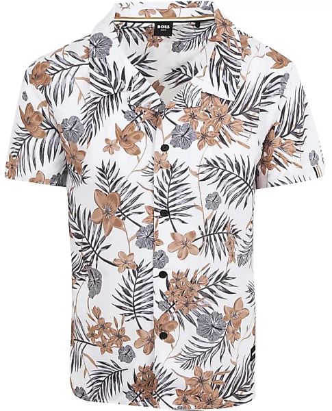 BOSS Strandhemd Blume Weiß - Größe M günstig online kaufen