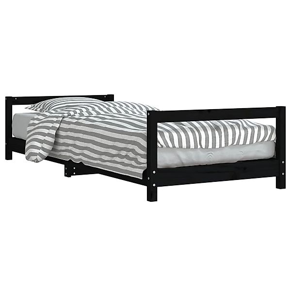 vidaXL Kinderbett Schwarz 90x200 cm Massivholz Kiefer 834395 günstig online kaufen