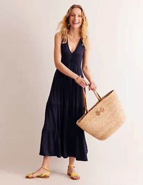 Sylvia Maxi-Stufenkleid aus Jersey Damen Boden, Marineblau günstig online kaufen