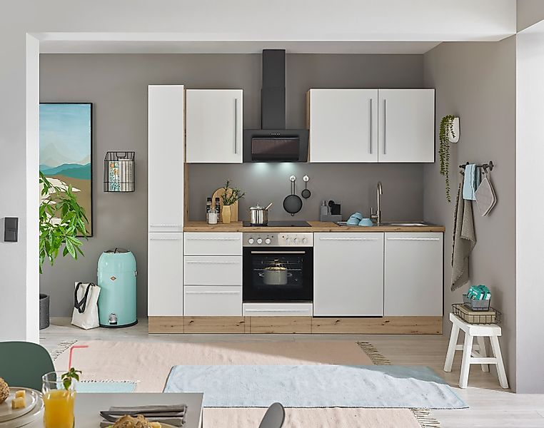 KOCHSTATION Küchenzeile "Florida" Breite 250 cm, wahlweise mit E-Geräten,So günstig online kaufen