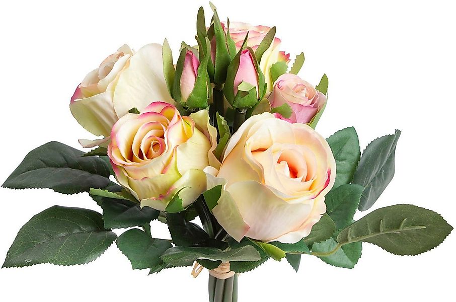 Kunstblume Rosenstrauß mit 5 Rosen und 3 Knospen, Botanic-Haus, Höhe 28 cm günstig online kaufen