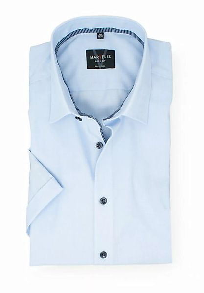 MARVELIS Kurzarmhemd Kurzarmhemd - Body Fit - Einfarbig - Rauchblau günstig online kaufen