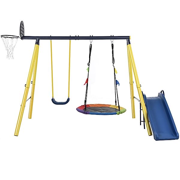 KLAM HOME Doppelschaukel Kinderschaukelset mit Metallrahmen, günstig online kaufen