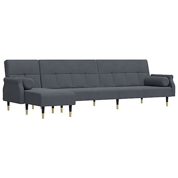 vidaXL Sofa Schlafsofa in L-Form Dunkelgrau 271x140x70 cm Samt Chaiselongue günstig online kaufen