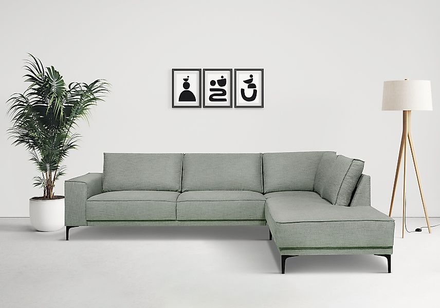 PLACES OF STYLE Ecksofa "Polsterecke Oland, Struktur, Flachgewebe, Luxus-Mi günstig online kaufen