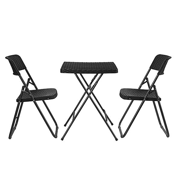 Ecosa EO-5080 Klappbares Gartentischset mit 2 Stühlen und Tisch Robust Wett günstig online kaufen