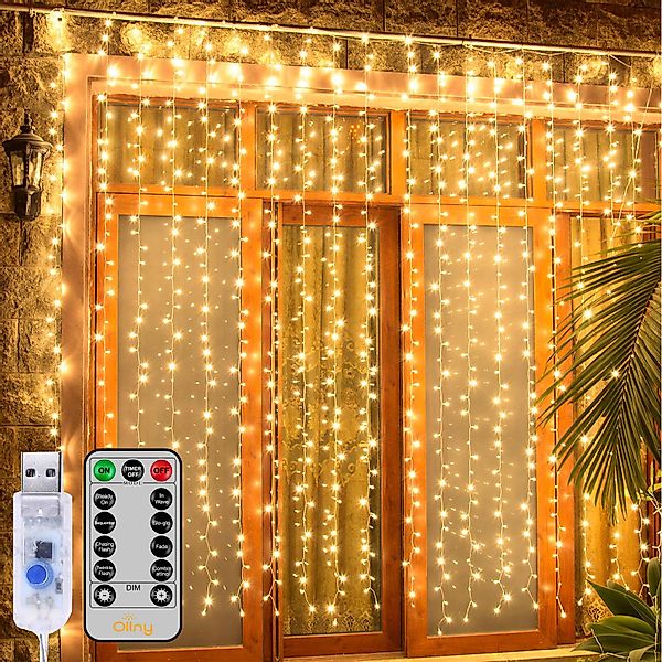 MUPOO LED-Lichtervorhang LED Lichtervorhang für Schlafzimmer,USB/Timer,3x2M günstig online kaufen