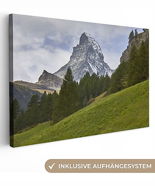 OneMillionCanvasses® Leinwandbild Das Schweizer Matterhorn hinter günstig online kaufen
