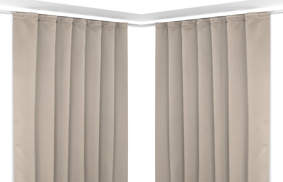 Beautex Verdunkelungsvorhang 2er Set Verdunkelungsgardine mit U-Band, Black günstig online kaufen