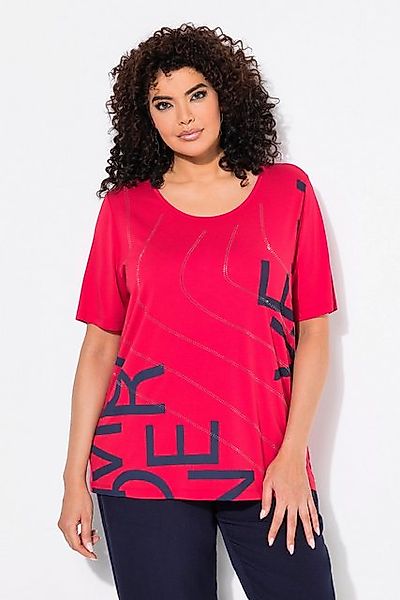 Ulla Popken T-Shirt Shirt Glitzer-Schriftzüge Oversized günstig online kaufen