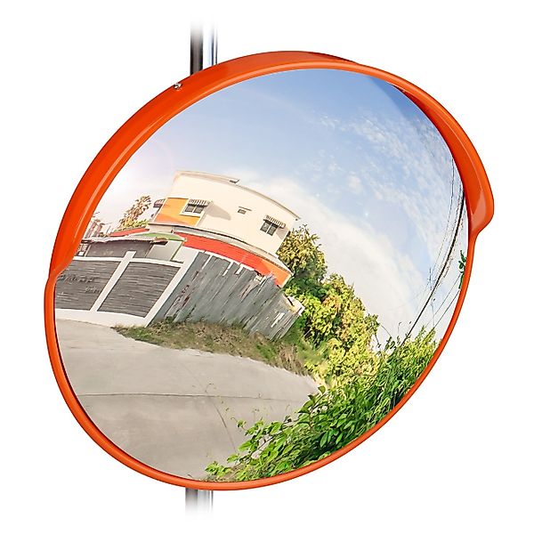 relaxdays Wandspiegel Verkehrsspiegel 45 cm, Rot günstig online kaufen