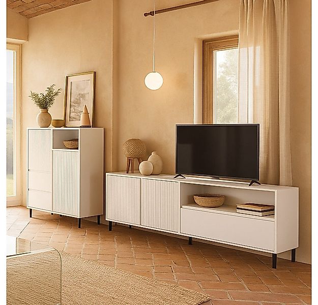 Lomadox Wohnwand AMELIA-129, (2-St., Highboard Lowboard), Highboard Lowboar günstig online kaufen