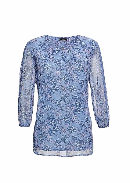GOLDNER Kurzarmbluse "Chiffonbluse mit farbbrillantem Druck" günstig online kaufen