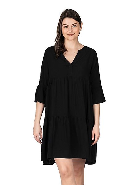 DENIMFY Sommerkleid Damen Kleid DFFrida A-Linie 3/4 Arm Freizeitkleid mit V günstig online kaufen