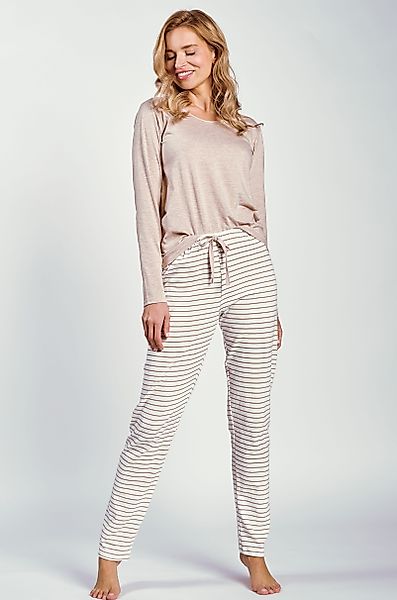 Mademoiselle Sommeil Pyjama Schlafanzug mit rosa-beige günstig online kaufen