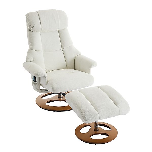 Relaxsessel mit Hocker 360° Dreh Chenille Massagefunktion Liegesessel mit W günstig online kaufen