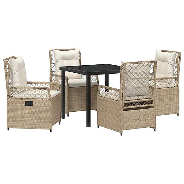 vidaXL Garten Essgruppe 5-Tlg Beige Poly Rattan 3381010 günstig online kaufen