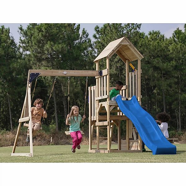 AXI Spielturm Mette blau B/H/L: ca. 366x267x383 cm günstig online kaufen