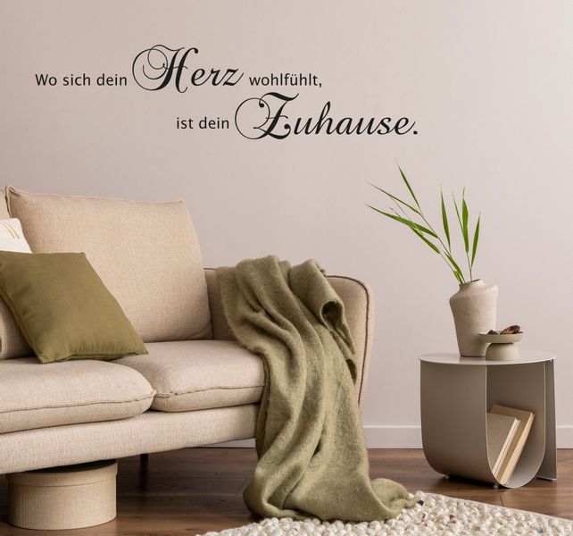 my home Wandspruch "Wo sich dein Herz wohlfühlt, ist dein Zuhause" Wandaufk günstig online kaufen