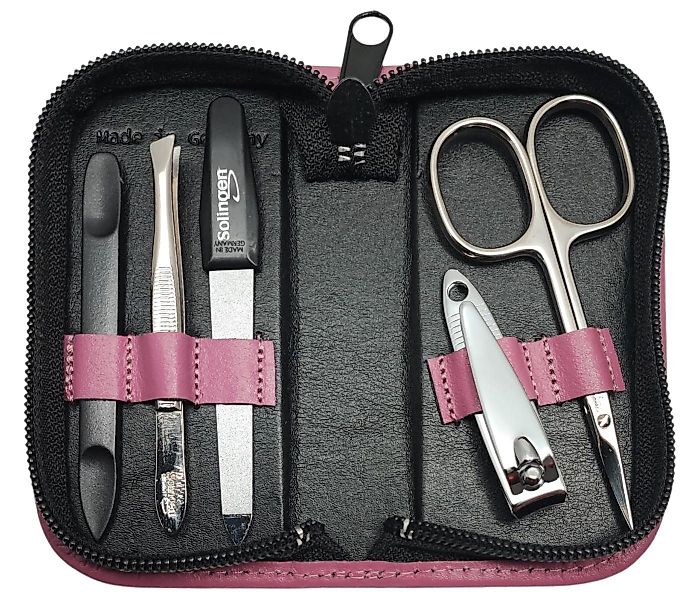 EloModa Maniküre-Etui 5-tlg Maniküre-Set aus Echtleder – Made in Germany, S günstig online kaufen