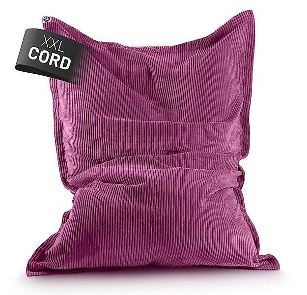 Lumaland Sitzsack Sitzsack Indoor Cord 380l weinrot, kuscheliger Cord-Bezug günstig online kaufen