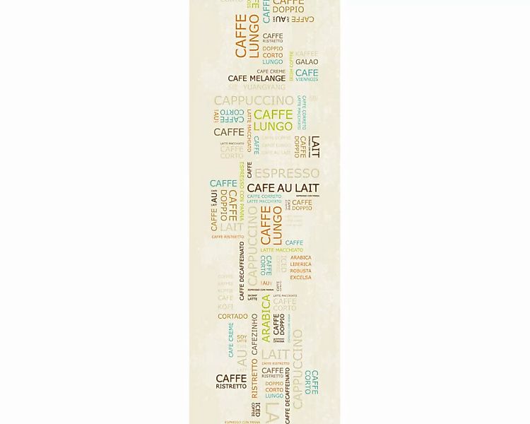 Dekopanel "Kaffee-Schrift" 1,00x2,80 m / selbstklebende Folie günstig online kaufen
