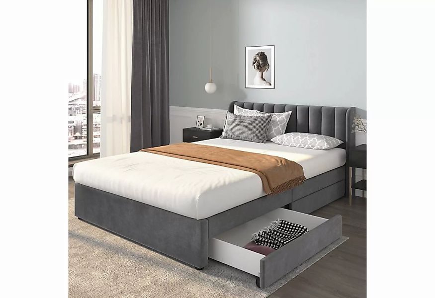 REDOM Polsterbett Doppelbett Stauraumbett Bett mit Lattenrost ohne Matratze günstig online kaufen