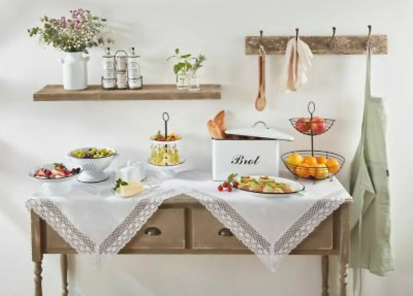 HOME Living "Bundle Küche Set ""Landhaus"" 4tlg. Dekoschalen" weiß günstig online kaufen