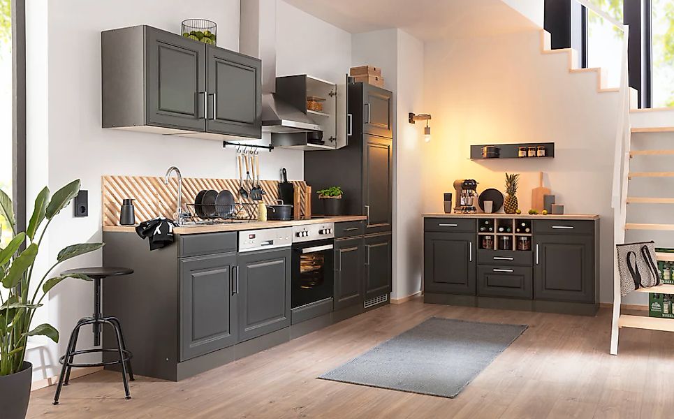 KOCHSTATION Küchenzeile "KS-Stockholm – Küche mit hochwertiger und detailre günstig online kaufen