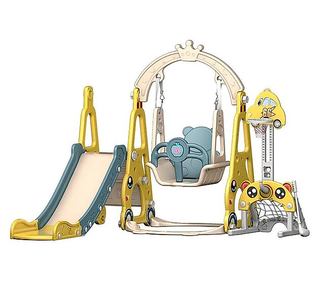 habeig Indoor-Rutsche 7-in-1 Kinder Spielplatz Set Schaukel Basketballkorb günstig online kaufen