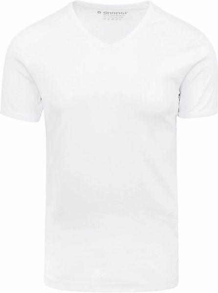 Garage Basic T-Shirt Weiss V-Hals - Größe M günstig online kaufen