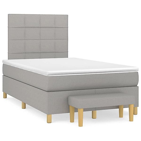 vidaXL Boxspringbett mit Matratze Hellgrau 120x200 cm Stoff1393121 günstig online kaufen