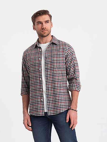 OMBRE Flanellhemd Kariertes Flanellhemd für Herren günstig online kaufen