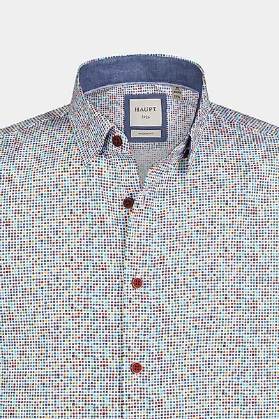 Haupt Langarmhemd Haupt Modern Fit Langarm Baumwoll-Herrenhemd Allover-Punk günstig online kaufen