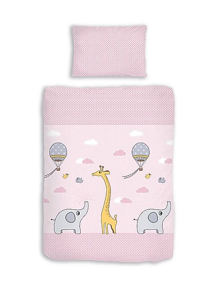DOBNIG Babybettwäsche Biber Kinderbettgarnitur 2tlg. 100x135 cm rosa mit El günstig online kaufen