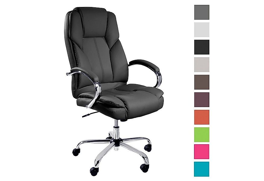 TPFLiving Chefsessel Dallas mit abgebremsten Rollen (XXL Bürostuhl ergonomi günstig online kaufen